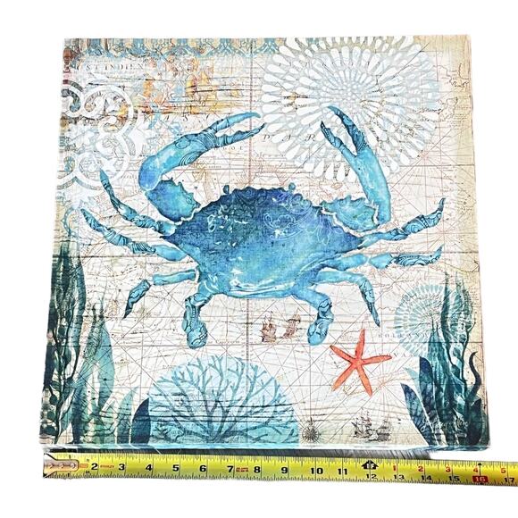 Nautical Sea Crab CANVAS PRINT ART 16" Wall Hanging Ocean Creature Sea Starfish - Picture 6 of 7
